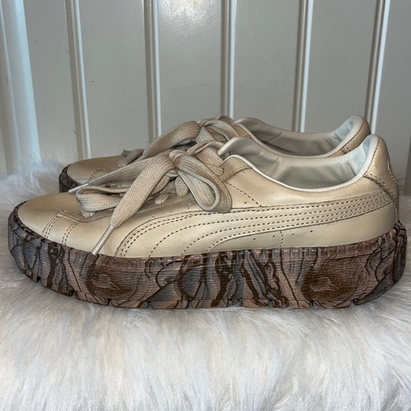 Puma Shoes - PUMA Vanilla Cream Trace Mimicry Leather Platform Sneaker  8.5 skater y2k grunge